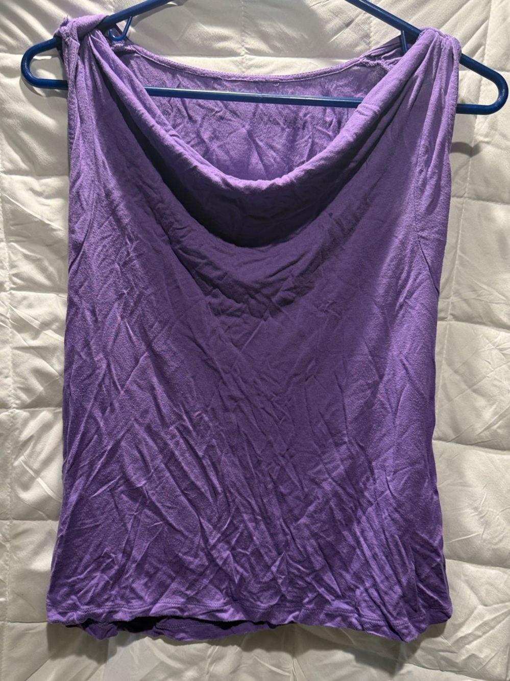 Purple Draped Neck Sleeveless Top
Guessing size small